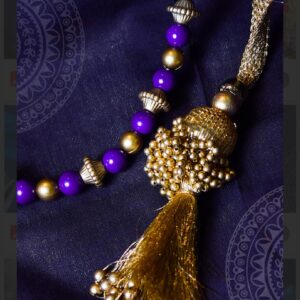 Purple and Gold Beaded Tassel Latkan